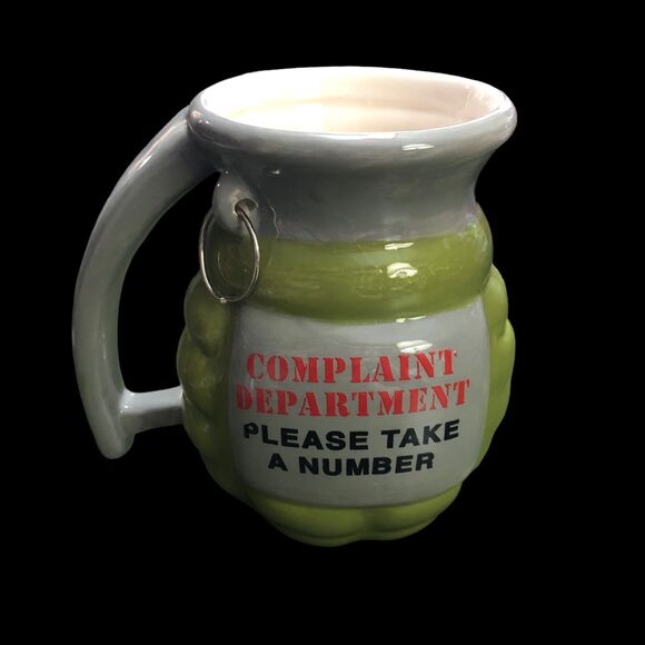 Funny Graphic Grenade Shaped Drinking Cup, Comical Beverage Mug, Military, Manly - Picture 1 of 8